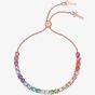Ted Baker MELRAH Rose Gold Tone Icon Rainbow Crystal Slider Bracelet TBJ2968-24-67