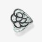 THOMAS SABO Silver Black Cubic Zirconia Open Flower Ring TR1946-051-11
