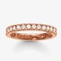 THOMAS SABO Rose Gold Plated Large Clear Cubic Zirconia Narrow Eternity Ring TR1981-416-14