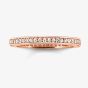 THOMAS SABO Rose Gold Plated Medium Clear Cubic Zirconia Narrow Eternity Ring TR1983-416-14