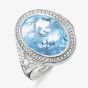 THOMAS SABO Silver Oval Blue Cubic Zirconia Ring TR2022-059-1