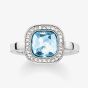 THOMAS SABO Silver Square Blue Cubic Zirconia Ring TR2029-059-1