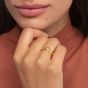 THOMAS SABO Gold Plated Cubic Zirconia Crown Ring TR2302-414-14