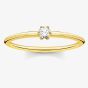THOMAS SABO Gold Plated Small Six Claw Cubic Zirconia Ring TR2312-414-14