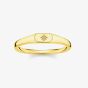 THOMAS SABO Gold Plated Engraved Cubic Zirconia Star Ring TR2314-414-14