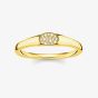 THOMAS SABO Gold Plated Oval Cubic Zirconia Pave Ring TR2315-414-14