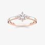THOMAS SABO Rose Gold Plated Cubic Zirconia Marquise Cluster Ring TR2325-416-14
