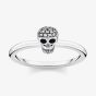THOMAS SABO Silver Cubic Zirconia Skull Ring TR2327-643-14