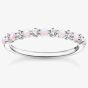 THOMAS SABO Sterling Silver Pink Opal-Imitation Cubic Zirconia Stacking Ring TR2343-166-7