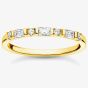 THOMAS SABO 18ct Yellow Gold Plated Cubic Zirconia Ring TR2348-414-14