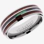 Unique Mens Tungsten Wood Shell Inlay 7mm Ring TUR-100