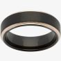 Unique Mens Black & Rose Gold Plated Tungsten 7mm Ring TUR-55
