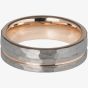 Unique Mens Rose Gold Plated Hammered Tungsten 7mm Ring TUR-80