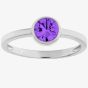 Silver February Purple Cubic Zirconia Ring WR1282-CZ-AM