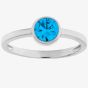 Silver December Blue Cubic Zirconia Ring WR1282-CZ-BT