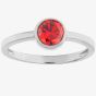 Silver July Red Cubic Zirconia Ring WR1282-CZ-R