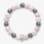 THOMAS SABO Sterling Silver Rose Quartz  Freshwater Pearl Bracelet  X0188-581-7
