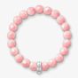 THOMAS SABO Silver Pink Synthetic Coral Bracelet X0209-590-9