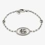 Gucci GG Marmont Silver Oxidised Oval Double G Bracelet YBA6277490010