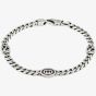 Gucci Interlocking Sterling Silver & Black Enamel Bracelet YBA678660001