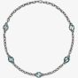 Gucci Sterling Silver Interlocking Turquoise Enamel Necklace YBB65812600100U