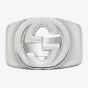 Gucci Interlocking Mens Silver Wide Ring YBC479229001