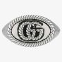 Gucci GG Marmont Silver Oxidised 12mm Oval Ring YBC6317460010