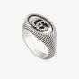 Gucci GG Marmont Silver Oxidised 12mm Oval Ring YBC6317460010
