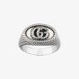 Gucci GG Marmont Silver Oxidised 12mm Oval Ring YBC6317460010