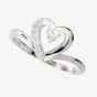 Silver Cubic Zirconia Open Heart Ring ZCR12430