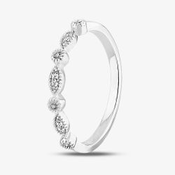 9ct White Gold 0.07ct Diamond Fancy Half Eternity Ring TH010325112142