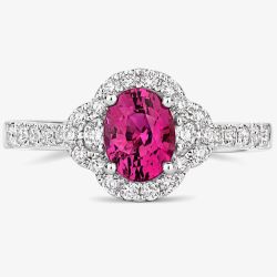 Tivon 18ct White Gold Pink Sapphire & Diamond Cluster Ring  RW-1714-PS N