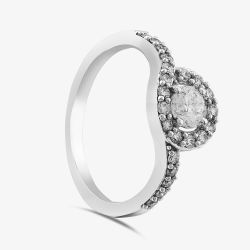 Brown & Newirth Platinum Brilliant Cut Diamond Shoulder Set Halo Ring VER3-63-18W