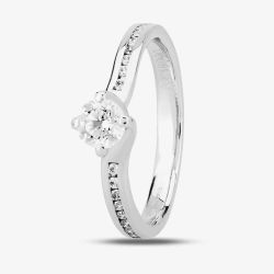 1888 Collection Platinum 0.40ct Certificated Brilliant Cut Diamond Shoulder Set Twist Solitaire Ring RI-1191(.40CT PLUS)