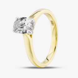1888 Collection 18ct Yellow Gold Certificated 1.00ct Oval Cut Diamond Solitaire Ring RI-2212(7.5X5.5)(1.00CT PLUS)