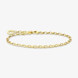 THOMAS SABO Charm Club 18ct Gold Plated Oval Link Belcher Bracelet X0163-413-39