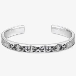 THOMAS SABO Rebel Silver Faceted & Black Cubic Zirconia Bangle AR113-643-11