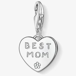 THOMAS SABO Silver Best Mom Heart Charm 0821-001-12
