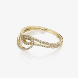 Hot Diamonds Flow 9ct Yellow Gold Diamond Set Ring GR057