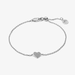 Sif Jakobs Sterling Silver Cuore Cubic Zirconia Heart Bracelet SJ-B2705-CZ