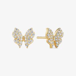 Sif Jakobs Gold Plated Farfalla Cubic Zirconia Butterfly Stud Earrings SJ-E2700-CZ-YG