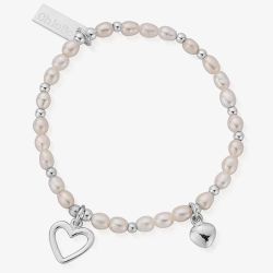 ChloBo Confetti Falls Forever Love Silver and Freshwater Pearl Bracelet SBFOREVER