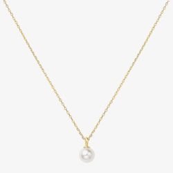 Ania Haie Miss Dainty 14ct Gold Plated Shell Pearl Pendant Necklace N065-01G