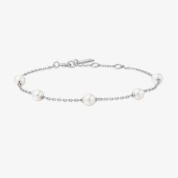 Ania Haie Miss Dainty Sterling Silver Shell Pearl Bracelet B065-01H