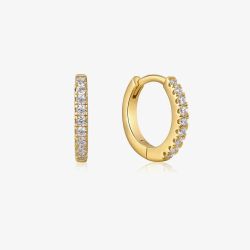 Ania Haie 14ct Gold Plated Sparkle Huggie Hoop Earrings E035-17G