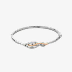 Clogau Sterling Silver Natures Wonder White Topaz Waterfall Bangle 3SSWF883