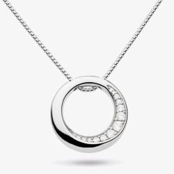 Kit Heath Sterling Silver Bevel Cirque Pave Cubic Zirconia Necklace 9152CZ