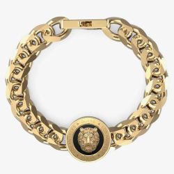Guess Lion King Gold-Tone Chain Bracelet UMB01314YGBKL