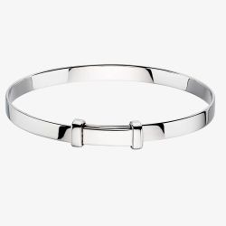 Little Star Cote Silver Plain Baby Bangle LSB0001