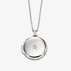 Little Star Girls Adria Silver Diamond Locket Necklace LSN0014